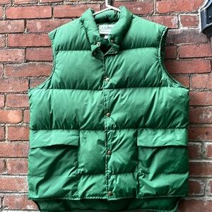 Vintage LL Bean Vest Goose Down Filling Shamrock Green Large